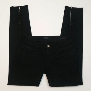 VJC Versace Slim Cut Black Jeans w/ Zipper Hem